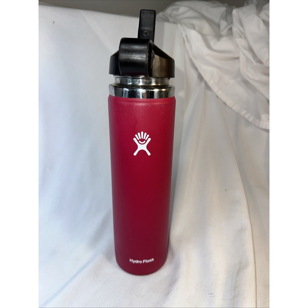 Hydro Flask 24 oz Wide Mouth Bottle with Flex Straw Cap – Wine Red